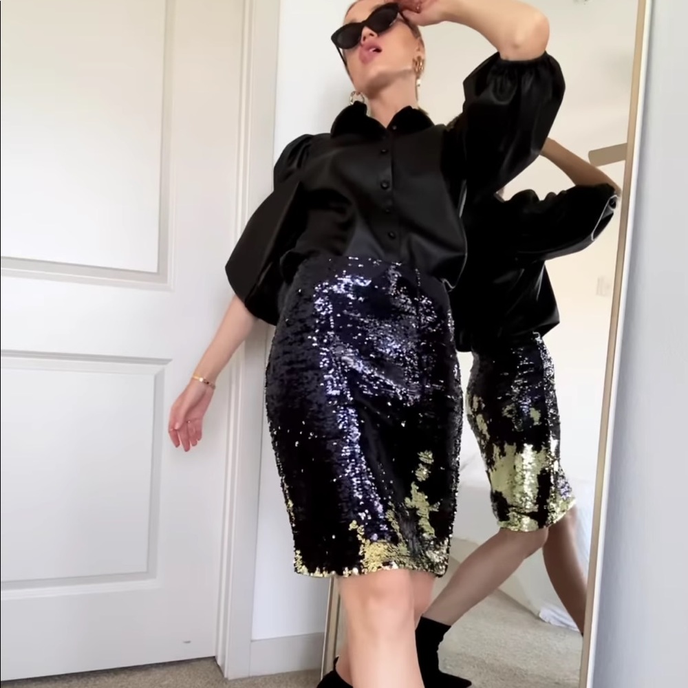 HM gold label sequin pencil skirt size 8